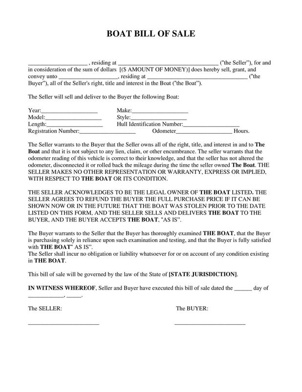 Boat (Vessel) Proof Of Purchase Design Template